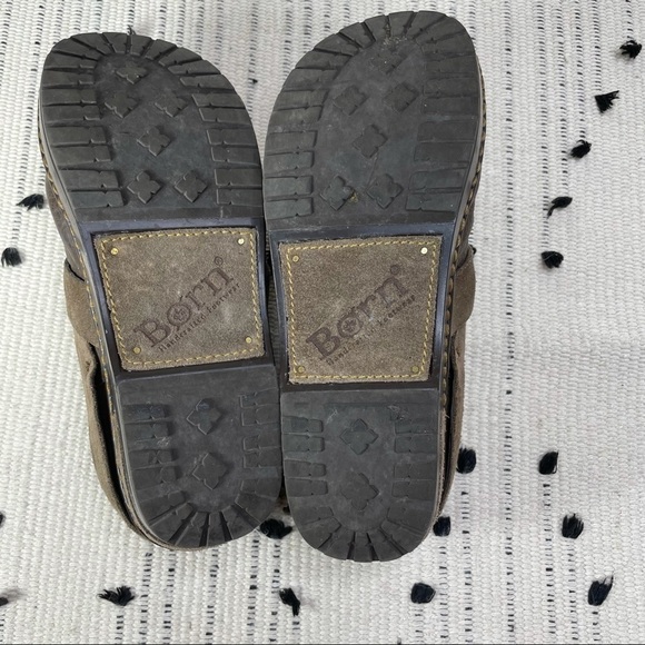 BORN Darly Castagno Brown Leather Harness Clogs 6 - Picture 9 of 11